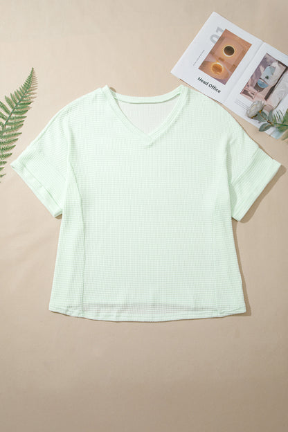 Curvy Lavender Waffle Knit Top