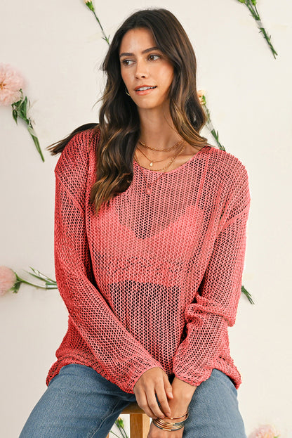Lynne Crochet Drop Shoulder Sweater