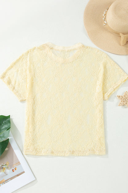 June Sheer Lace Boxy Top