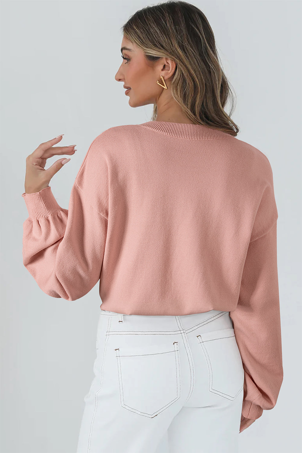 Debbie Flower Detail Drop Shoulder Sweater