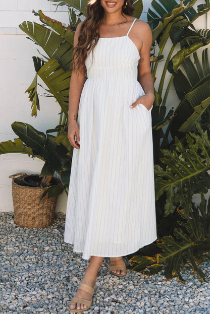 Eva Pinstripe Maxi Dress