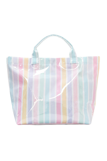 Glossy Summer Beach Vinyl Large Tote Bag