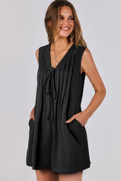 Cecelia Pintuck Sleeveless Flowy Romper