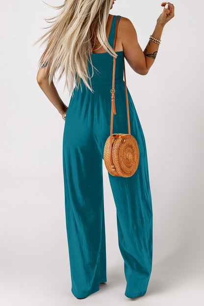 Abby Smocked Sleeveless Jumpsuit