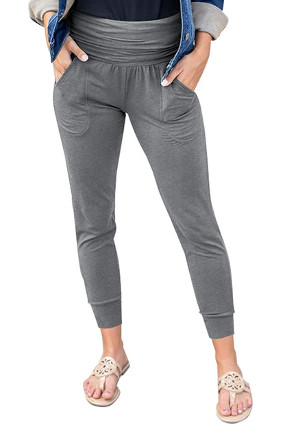 Pleated Waistband Jogger Leggings