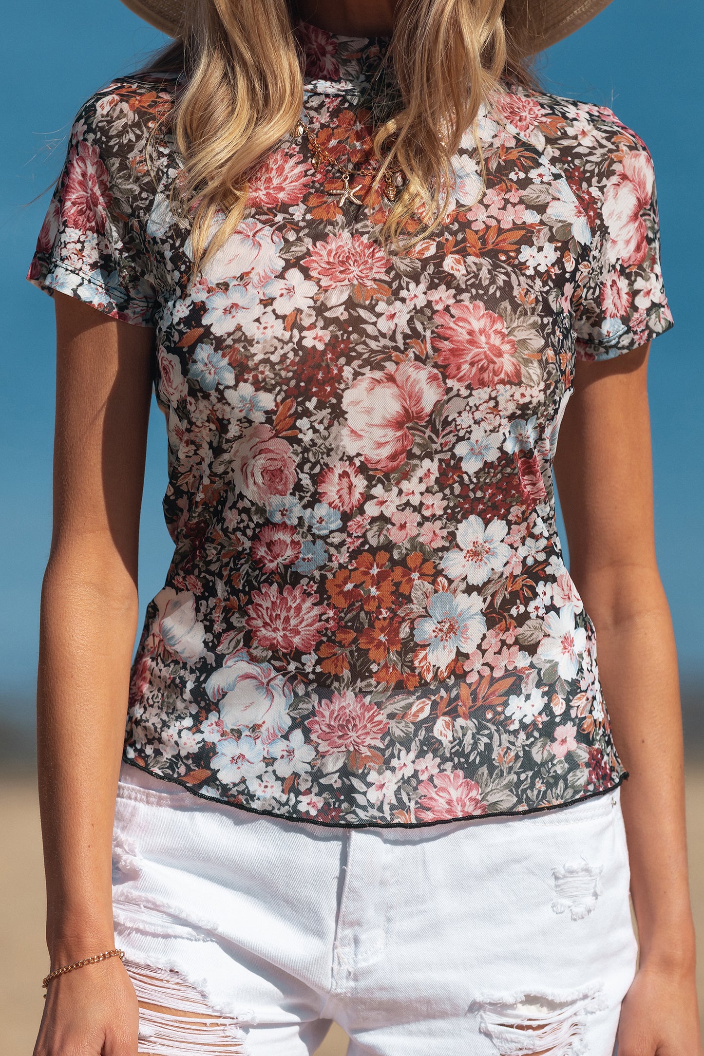 Joslyn Mesh Short Sleeve Top