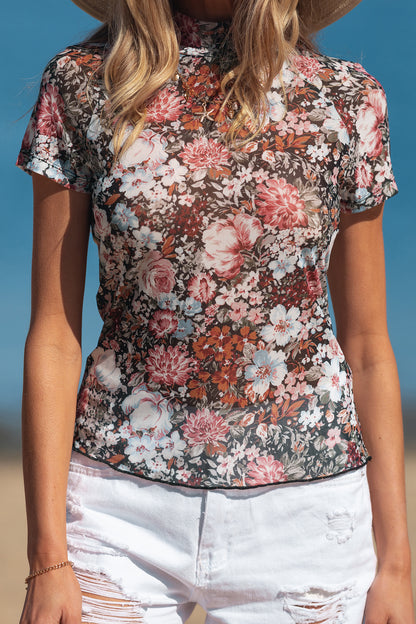 Joslyn Mesh Short Sleeve Top