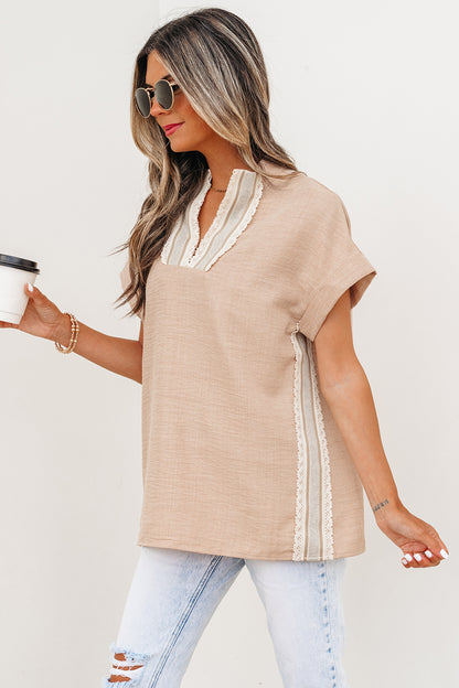 Serena Crochet Accent Summer Blouse