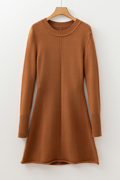 Cinnamon Ribbed Sweater Dress