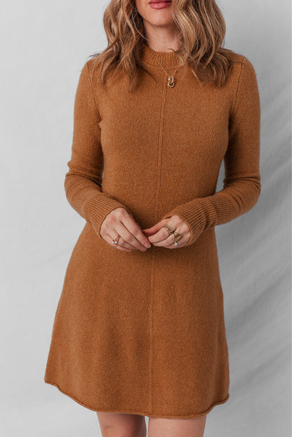 Cinnamon Ribbed Sweater Dress