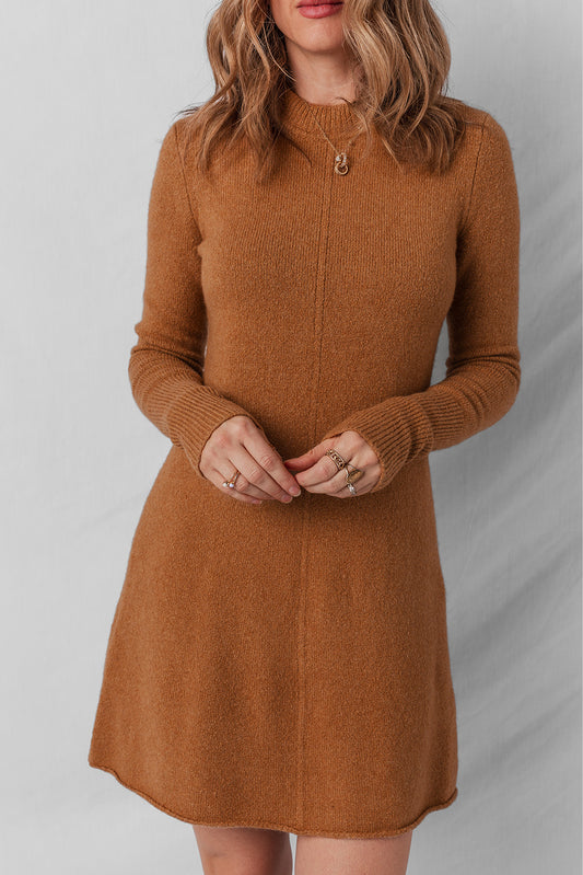Cinnamon Ribbed Sweater Dress