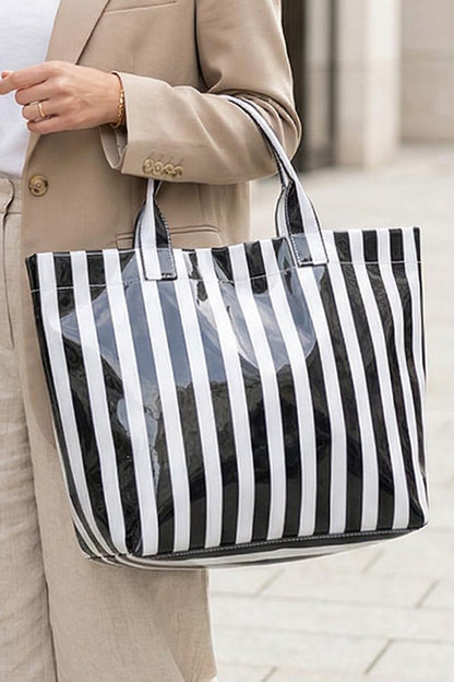 Glossy Summer Beach Vinyl Large Tote Bag