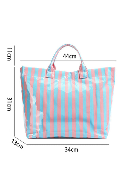 Glossy Summer Beach Vinyl Large Tote Bag