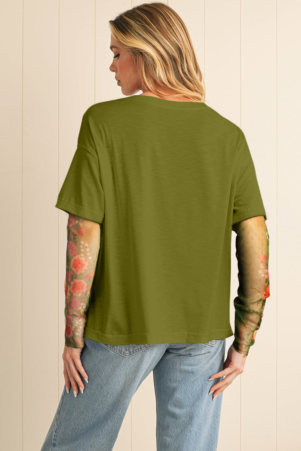 Veronica Mesh Sleeve Faux 2-piece Top
