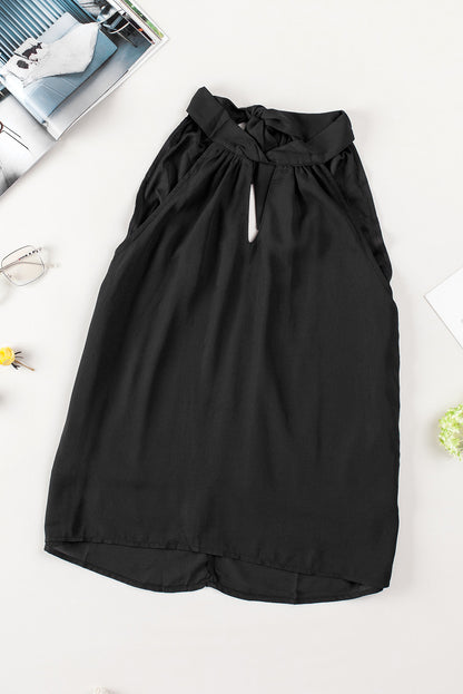 Trina Keyhole Sleeveless Halter Blouse