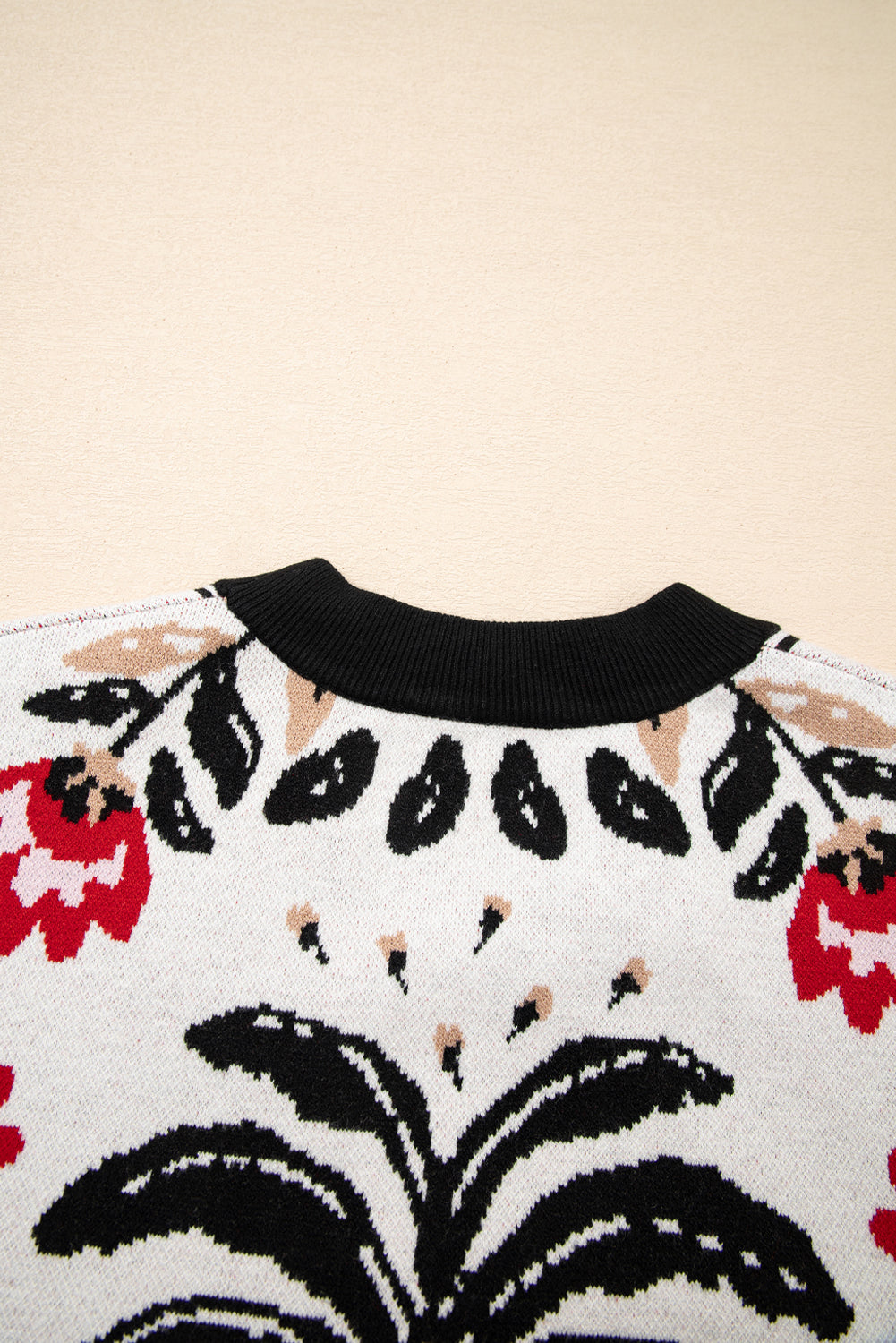 Vera Floral Print Contrast Trim Cardigan