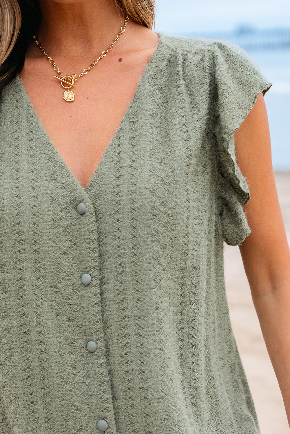 Laurel Lacey Button Down Blouse
