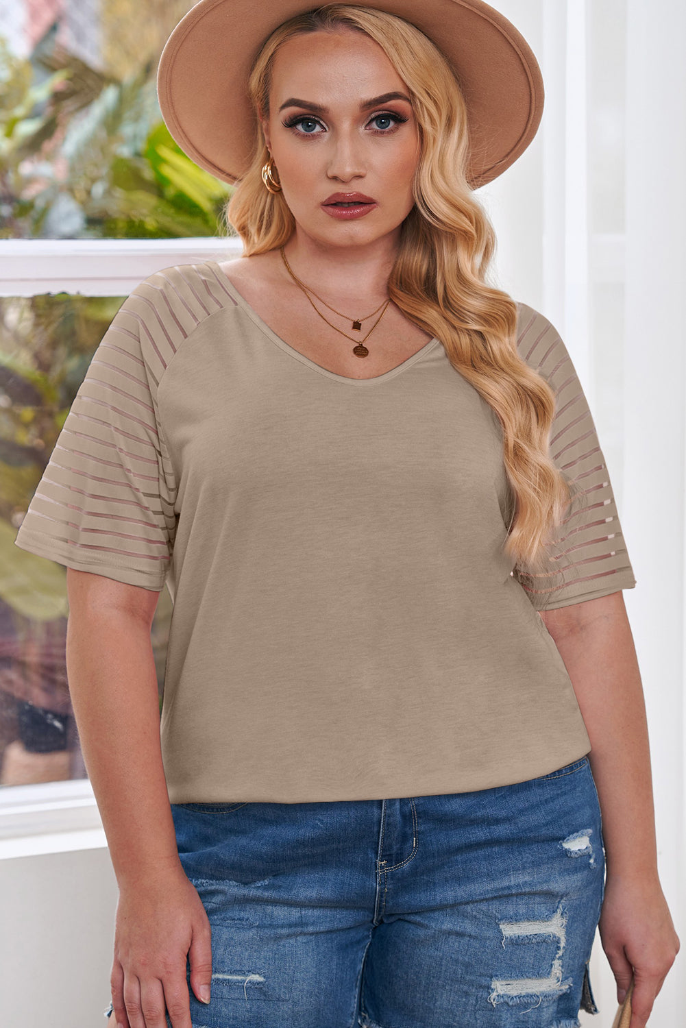 Curvy Carolina Raglan Sleeve Top