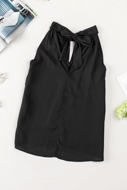 Trina Keyhole Sleeveless Halter Blouse