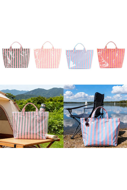 Glossy Summer Beach Vinyl Large Tote Bag
