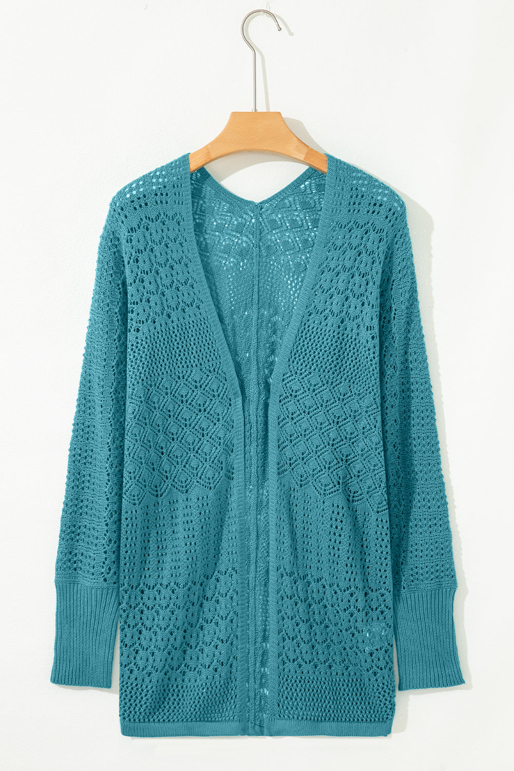 Charming Crochet Open Front Cardigan