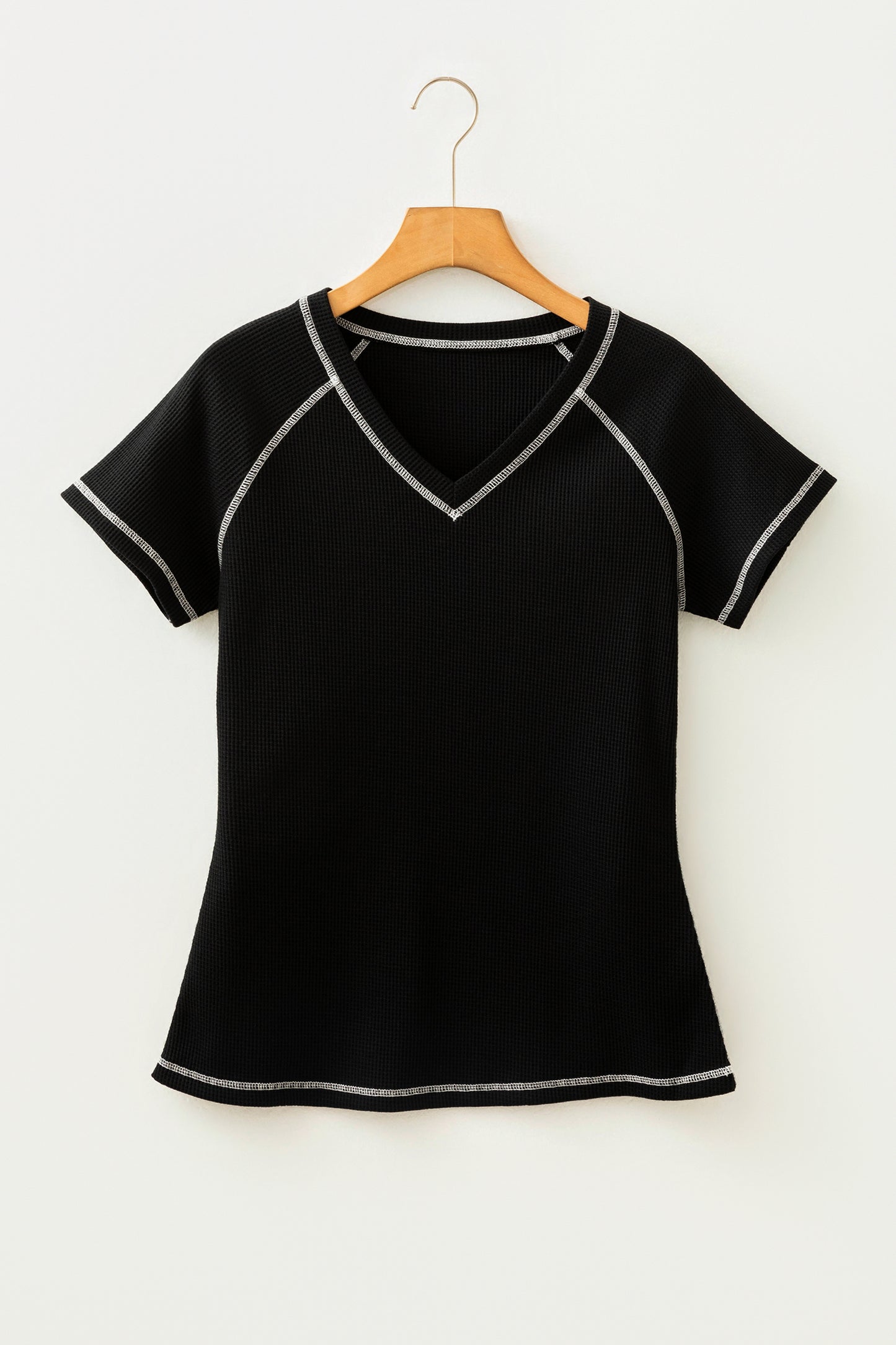 Mia Textured Contrast Trim Tee