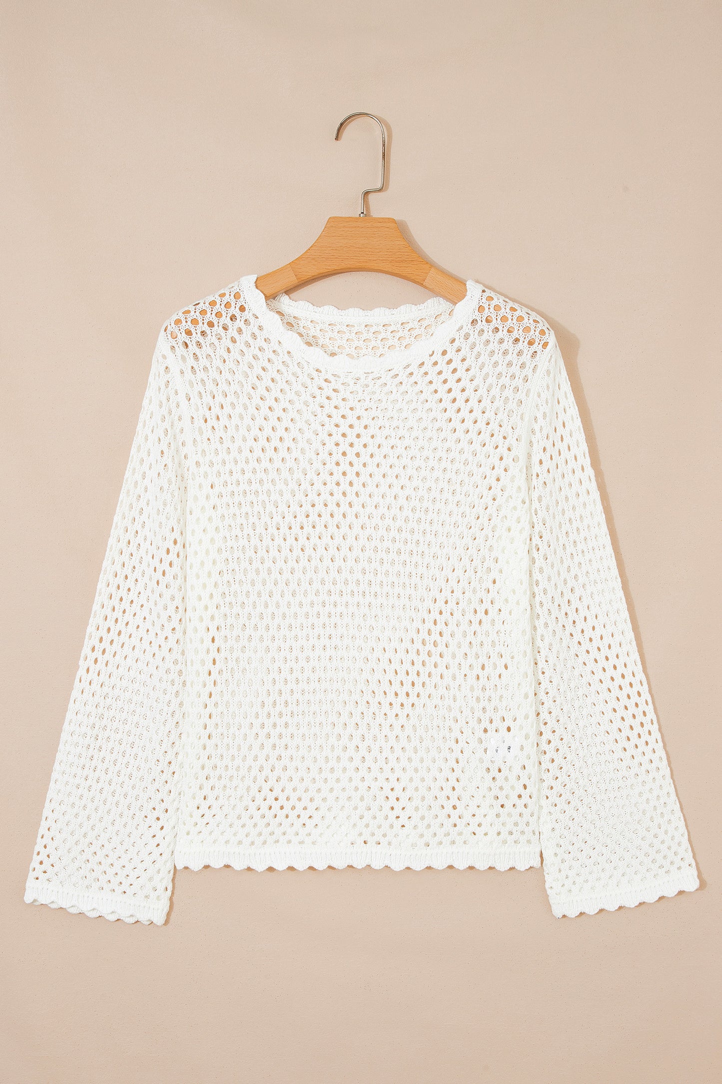 Joy Eyelet Scalloped Trim Bell Sleeve