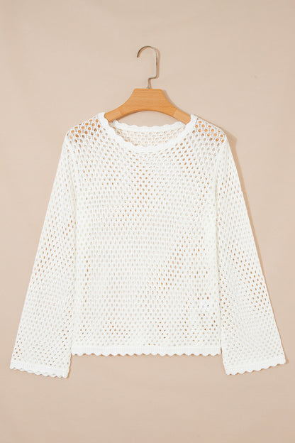 Joy Eyelet Scalloped Trim Bell Sleeve