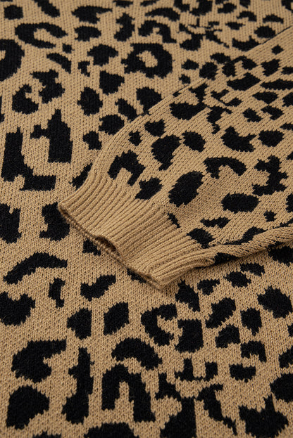 Leopard Slouchy Drop Shoulder Sweater