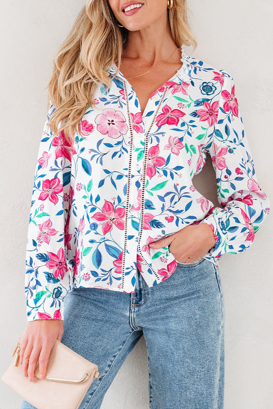 Dreamy Floral Button Down Blouse