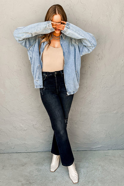 Andy Oversized Denim Zip Up Jacket