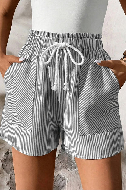 Riverfront Pinstripe Drawstring Shorts