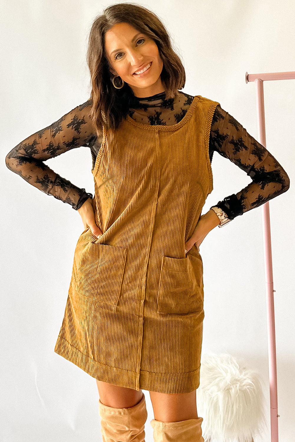 Eve Corduroy Sleeveless Mini Dress