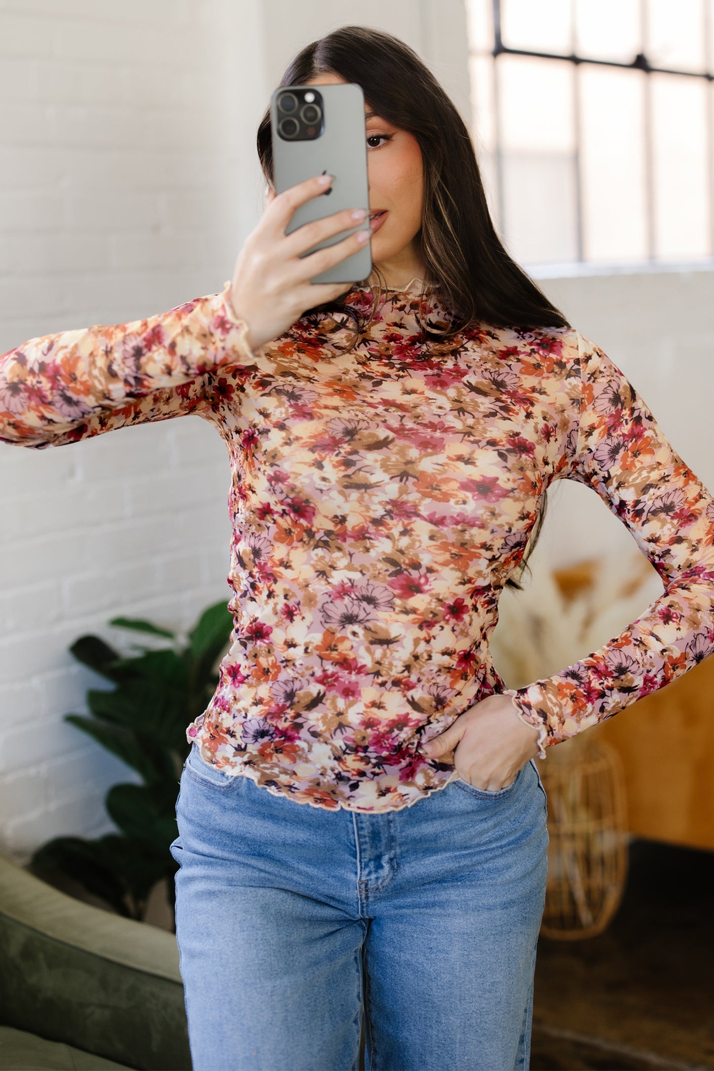 Stacey Floral Mesh Lace Top