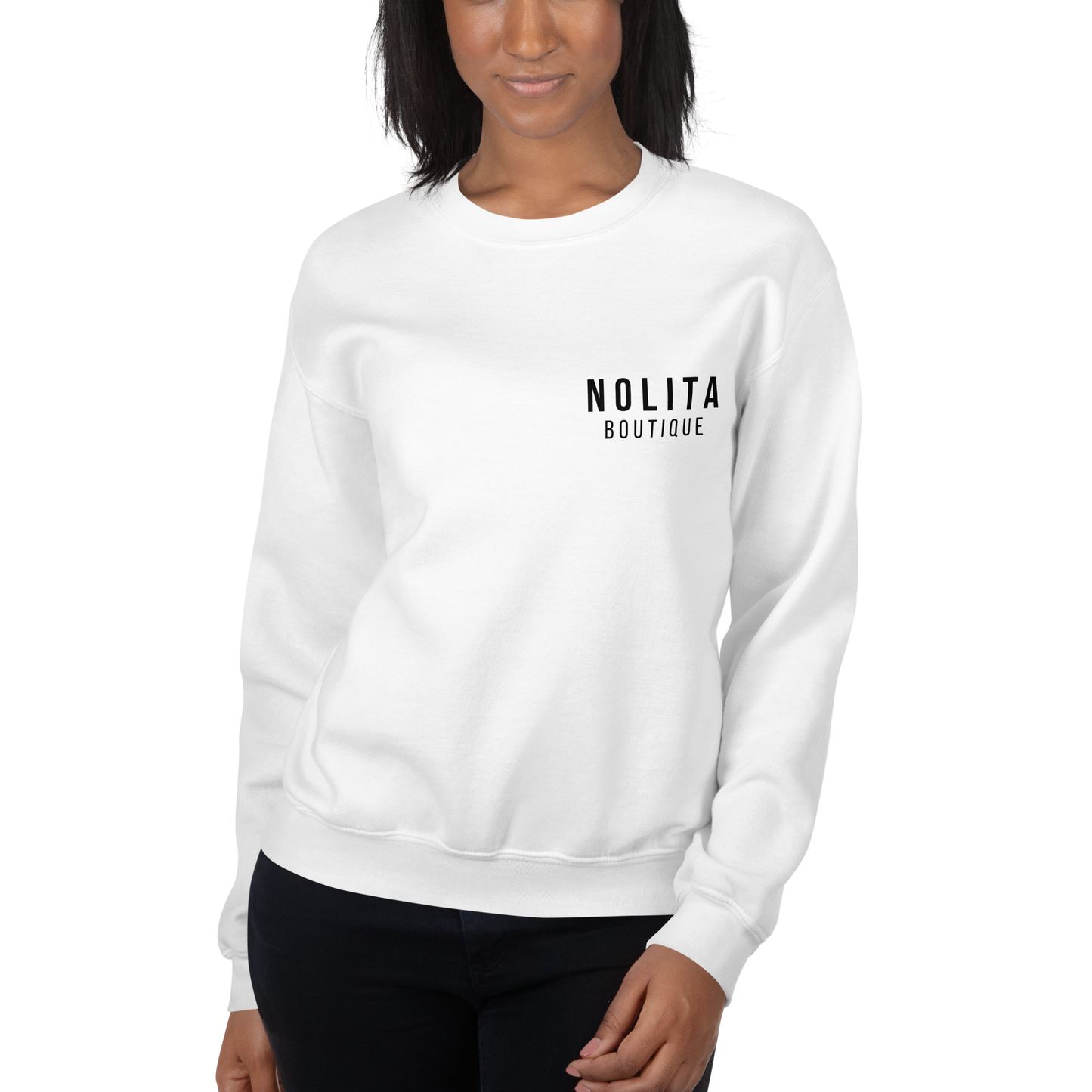 NOLITA White Printed Unisex Pullover