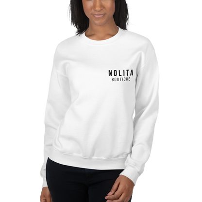 NOLITA White Printed Unisex Pullover