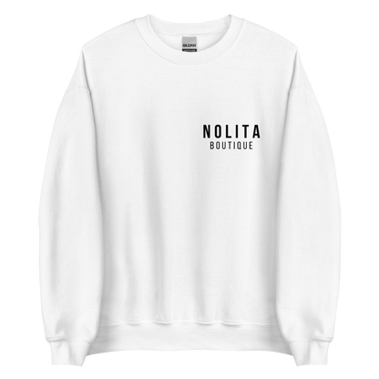 NOLITA White Printed Unisex Pullover
