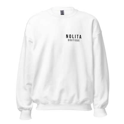 NOLITA White Printed Unisex Pullover