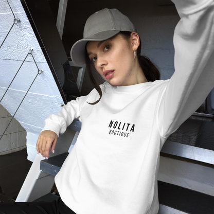 NOLITA White Printed Unisex Pullover
