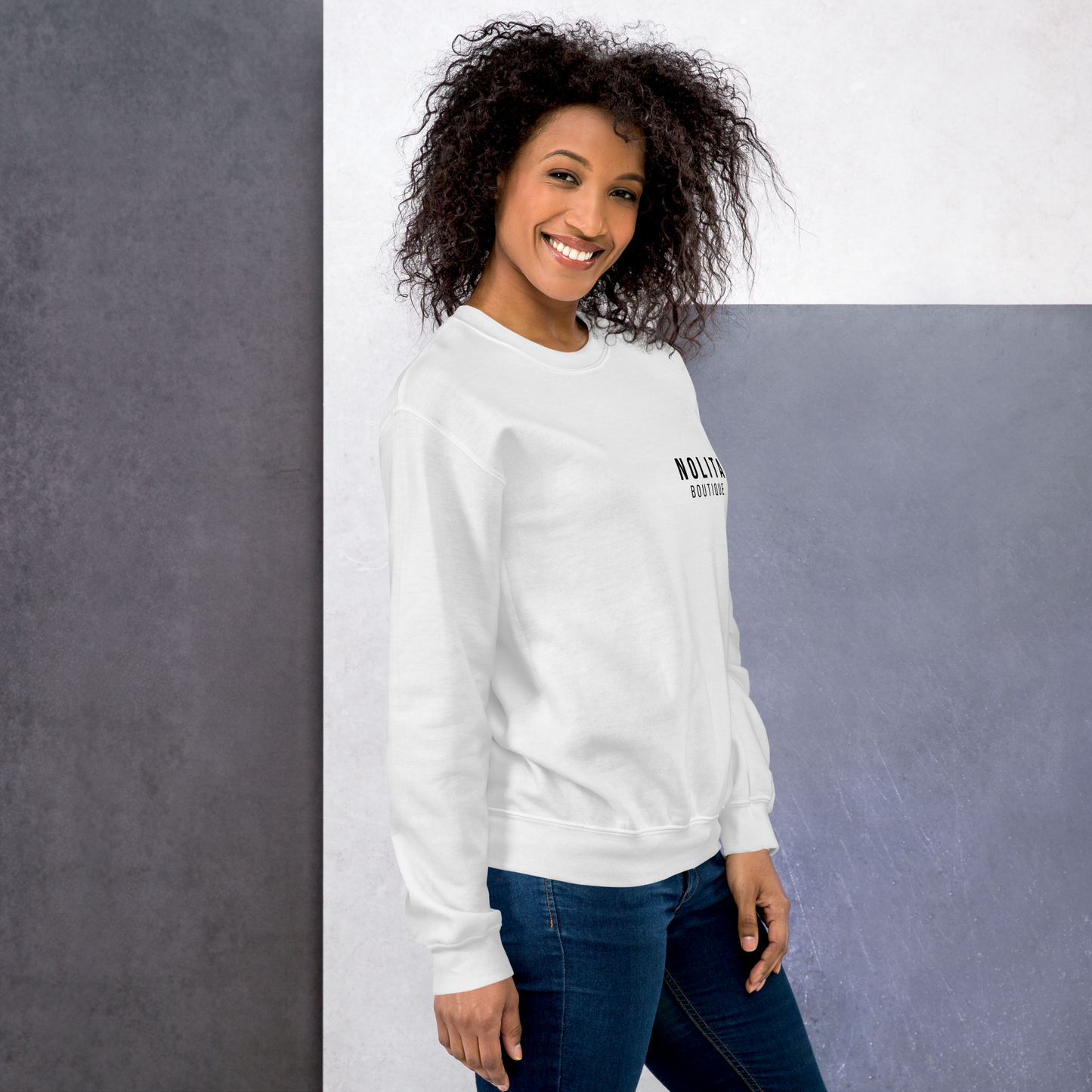 NOLITA White Printed Unisex Pullover