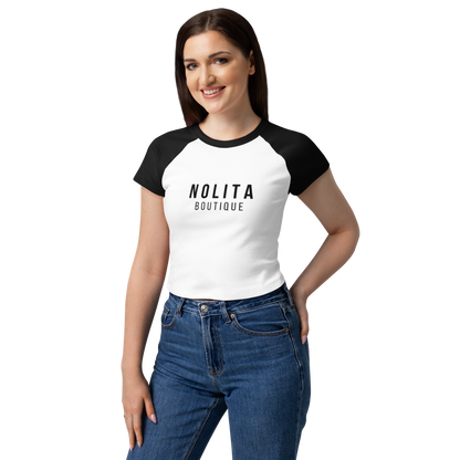 NOLITA Women’s Micro Rib Raglan Baby Tee